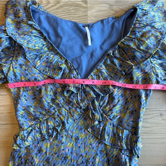 Free people Sweetest Thing Mini Dress in Midnight Cowboy size 0 long sleeve - Picture 11 of 11